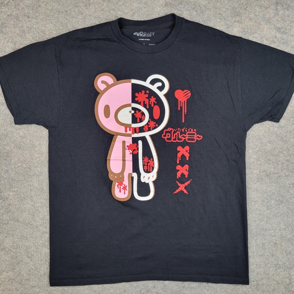 Gloomy Shirt Mens Large Black Gloomy Bear Graphic Tee Tagless Anime Horror